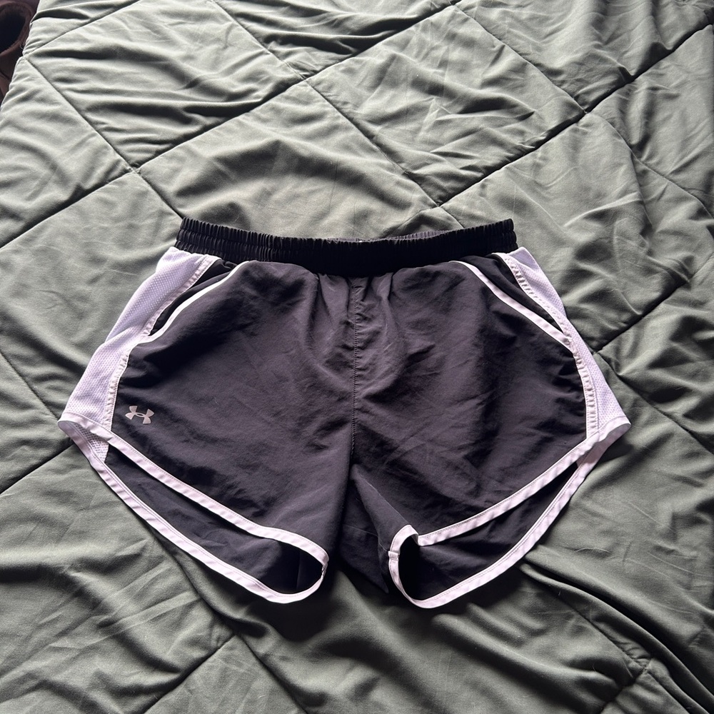 Under Armour Black and White Running Shorts
